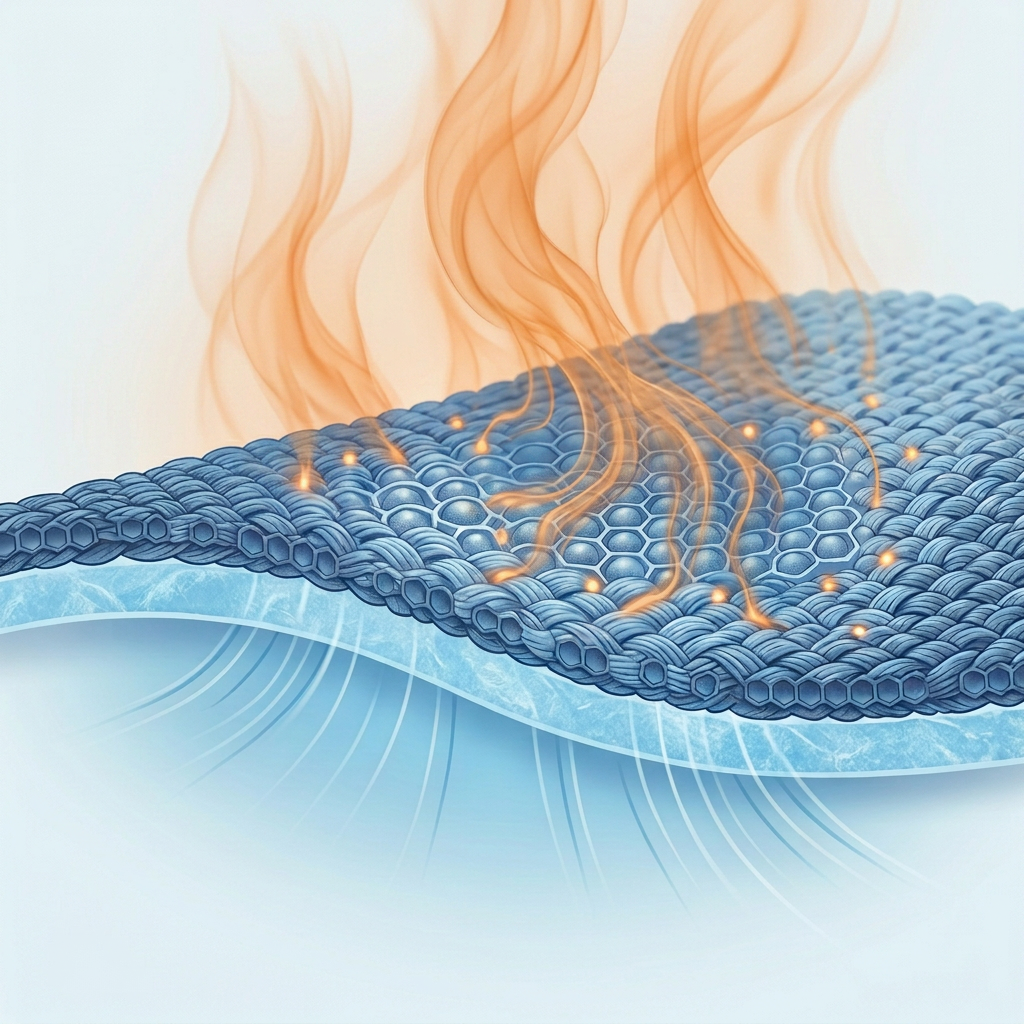 Body heat rising into the sleep layer