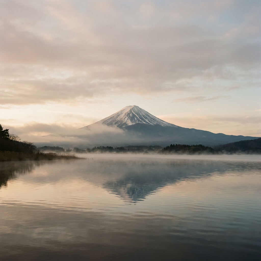 Mount Fuji at dusk